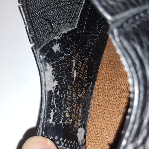 Road Wolf Black Low Leather Cowboy Western Ankle Booties With Silver Accents 6.5 - Picture 7 of 10